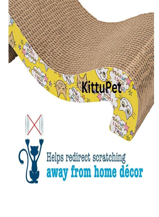 KittuPet Cardboard Scratching Pad & Lounger - X Large, 2-Sided, Heavy, No-Shedding, Long-Lasting (Rectangle) - Image 5
